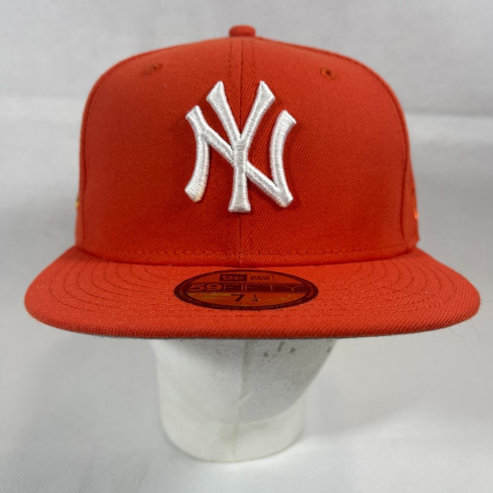 New Era 59FIFTY NY YANKEES FITTED HAT Orange 1999 WORLD SERIES PATCH 7 1/4" NWT